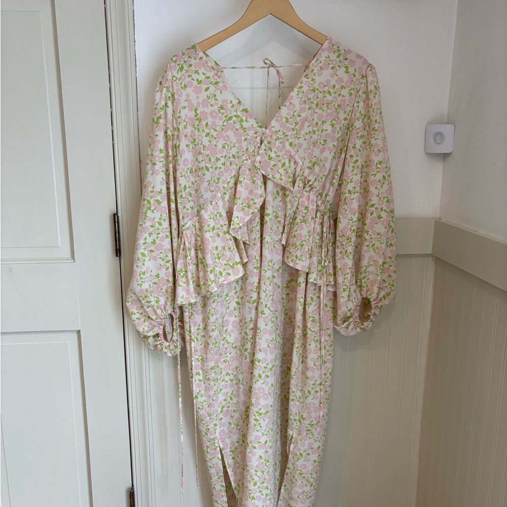 Topshop Pink and Green Floral Dress